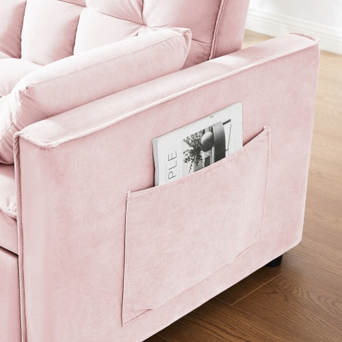 Modern velvet loveseat that transforms into a sleeper sofa with effortless luxury and versatility