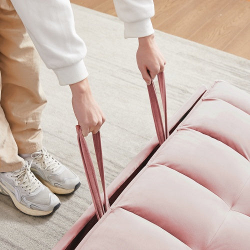 Modern velvet loveseat that transforms into a sleeper sofa with effortless luxury and versatility