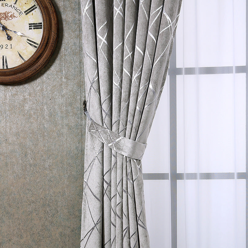Elegant chenille blackout curtains that blend modern simplicity with light luxury style
