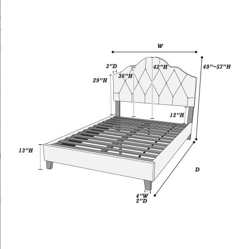 Contemporary Tufted Upholstered Queen Bedframe
