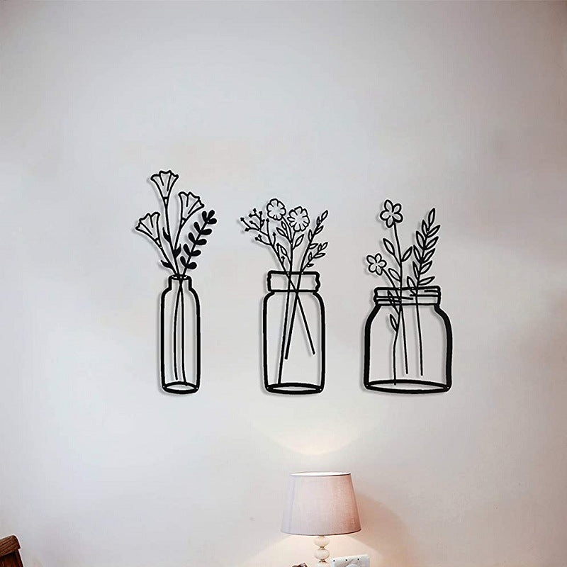 Floral Silhouette Metal Wall Art