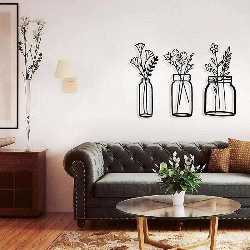 Floral Silhouette Metal Wall Art