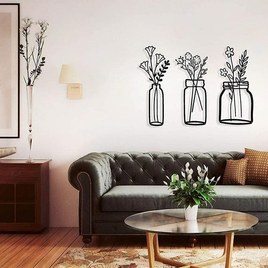 Floral Silhouette Metal Wall Art