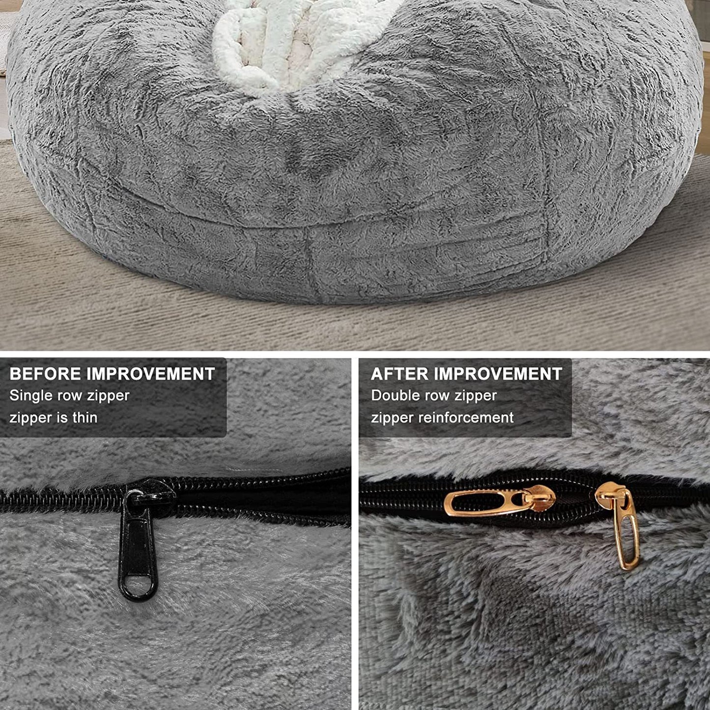 Plush velvet bean bag cover that transforms your space with soft, modern luxury
