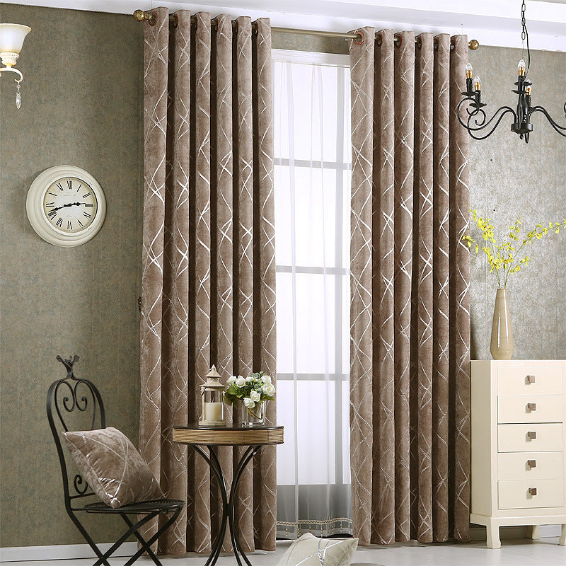 Elegant chenille blackout curtains that blend modern simplicity with light luxury style