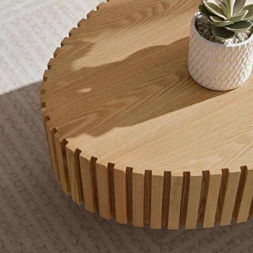 Handmade drum coffee table that adds artisanal charm and timeless elegance to your space