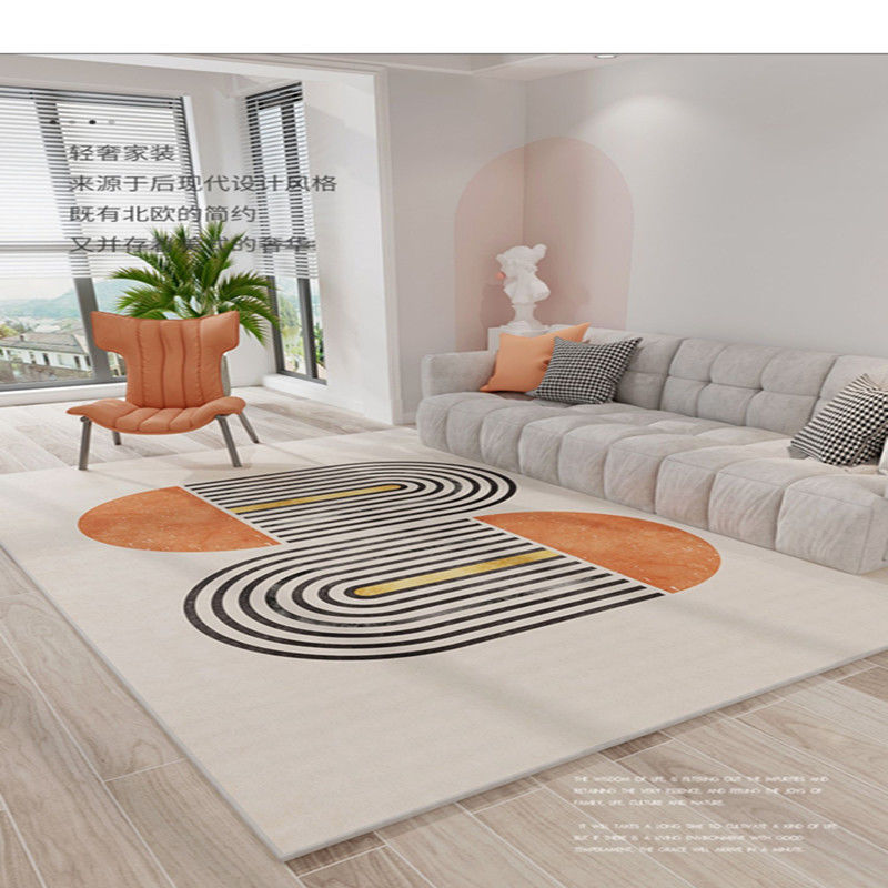 Statement rug that blends modern elegance with cozy sophistication