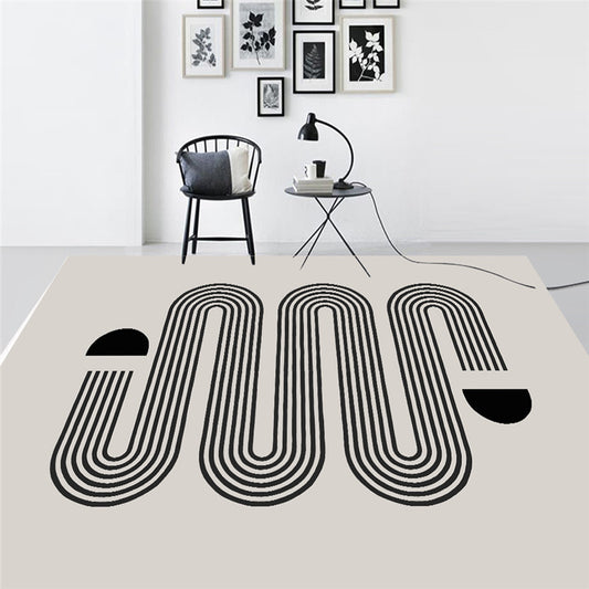 Statement rug that blends modern elegance with cozy sophistication