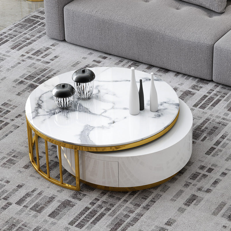 Round Marble Coffee Table with Modern Elegance
