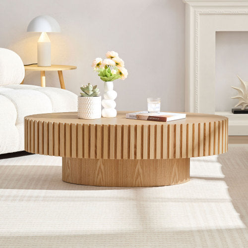 Handmade drum coffee table that adds artisanal charm and timeless elegance to your space