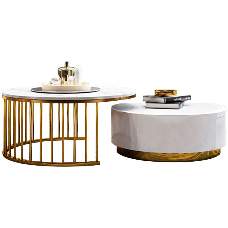 Round Marble Coffee Table with Modern Elegance