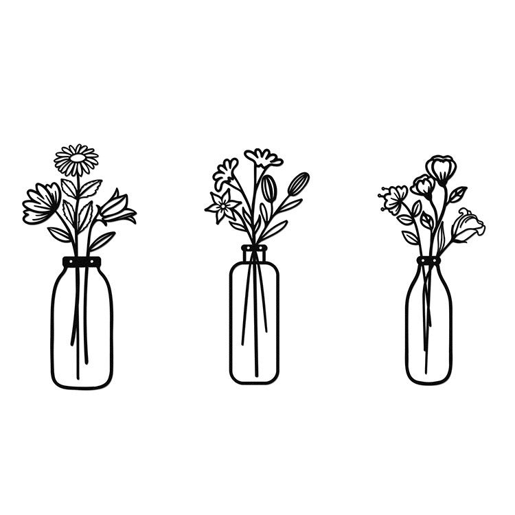 Floral Silhouette Metal Wall Art