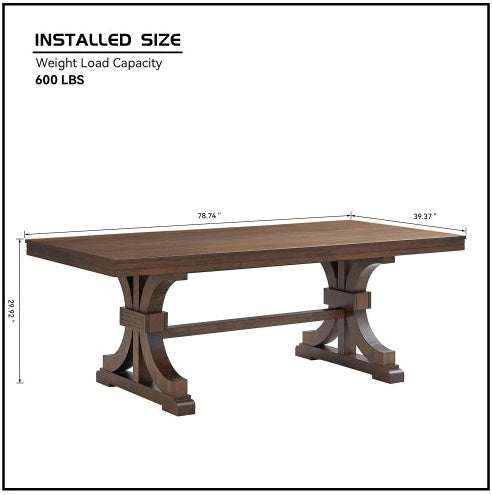 Timeless oak dining table with a trestle pedestal base, crafted for elegant gatherings and modern living