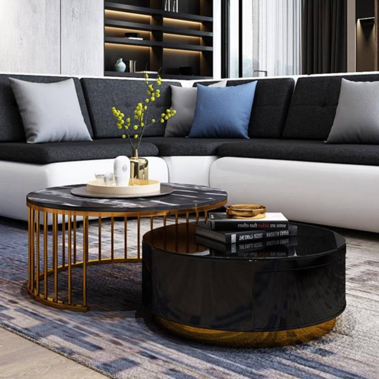 Round Marble Coffee Table with Modern Elegance