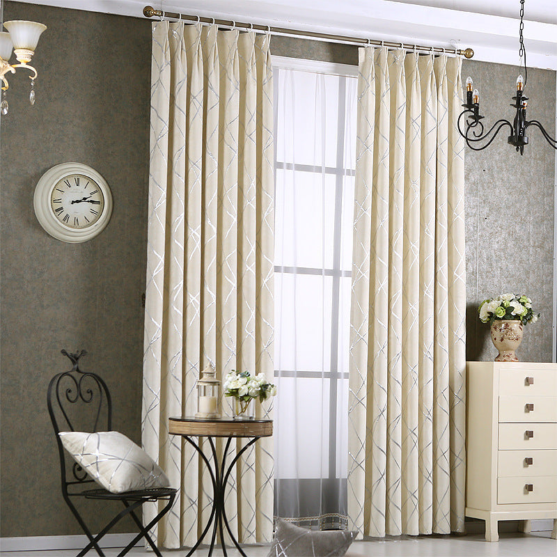 Elegant chenille blackout curtains that blend modern simplicity with light luxury style