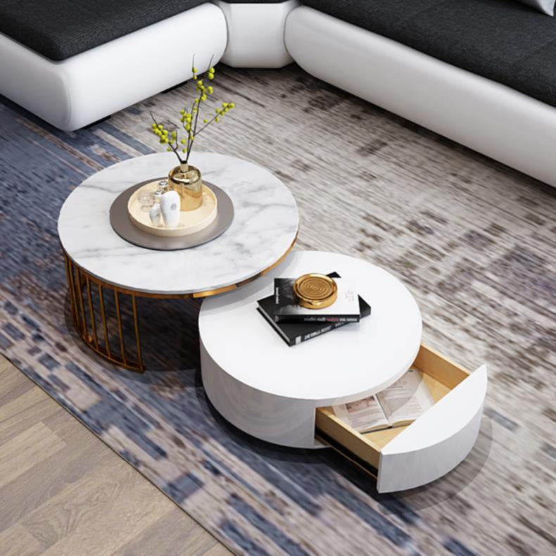 Round Marble Coffee Table with Modern Elegance