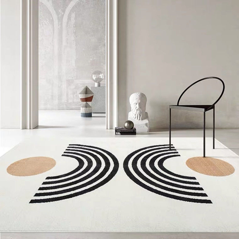 Statement rug that blends modern elegance with cozy sophistication