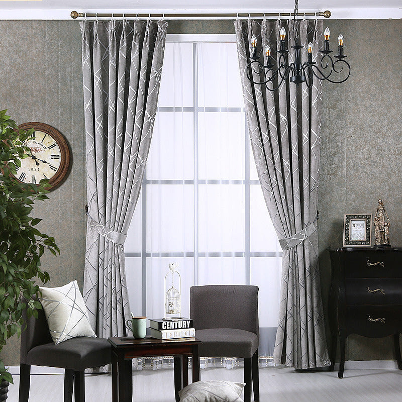 Elegant chenille blackout curtains that blend modern simplicity with light luxury style