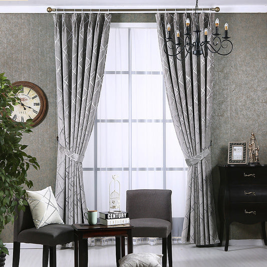 Elegant chenille blackout curtains that blend modern simplicity with light luxury style